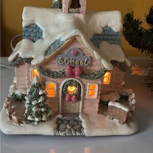 Hawthorn collection merry memories schoolCharming Holiday Schoolhouse Decoration